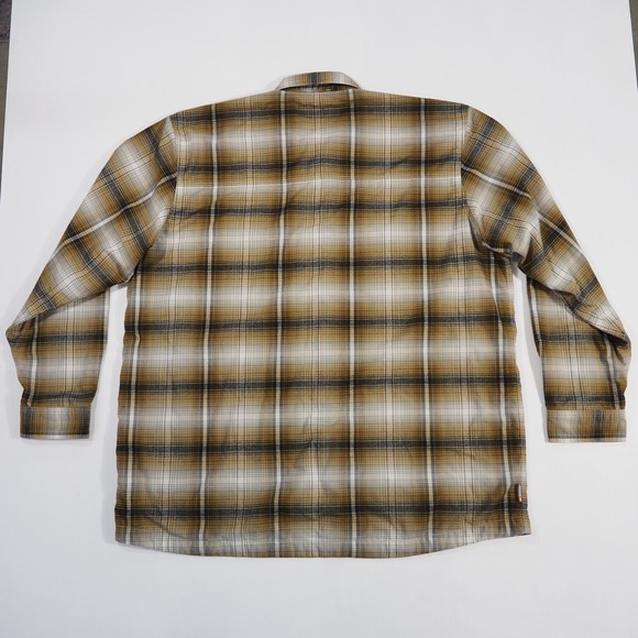 Simms Mens XXL Brown Plaid Waffle Lined Long Sleeve Button Down Fishing Shirt - Picture 2 of 9